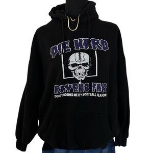 Baltimore Ravens Die Hard Fan Football Season Hoodie Size XL